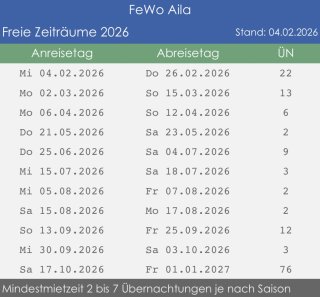 Freie Zeiten 2026