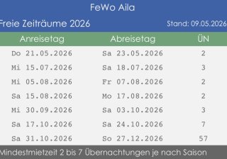 Freie Zeiten 2026