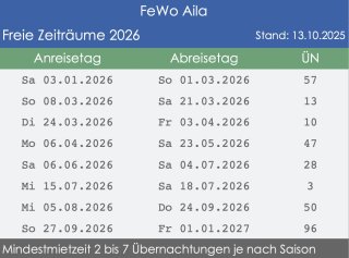 Freie Zeiten 2026