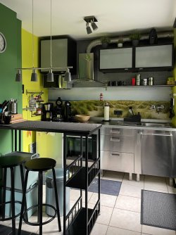 Tresen, Küchenzeile, Ausgang Hochterrasse