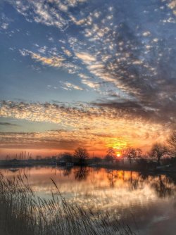 Sonnenaufgang am Hafen